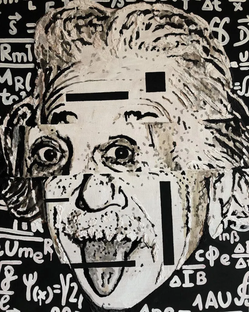 1922-2022 diptych — original pop art painting by PRAKORIN, detail 4