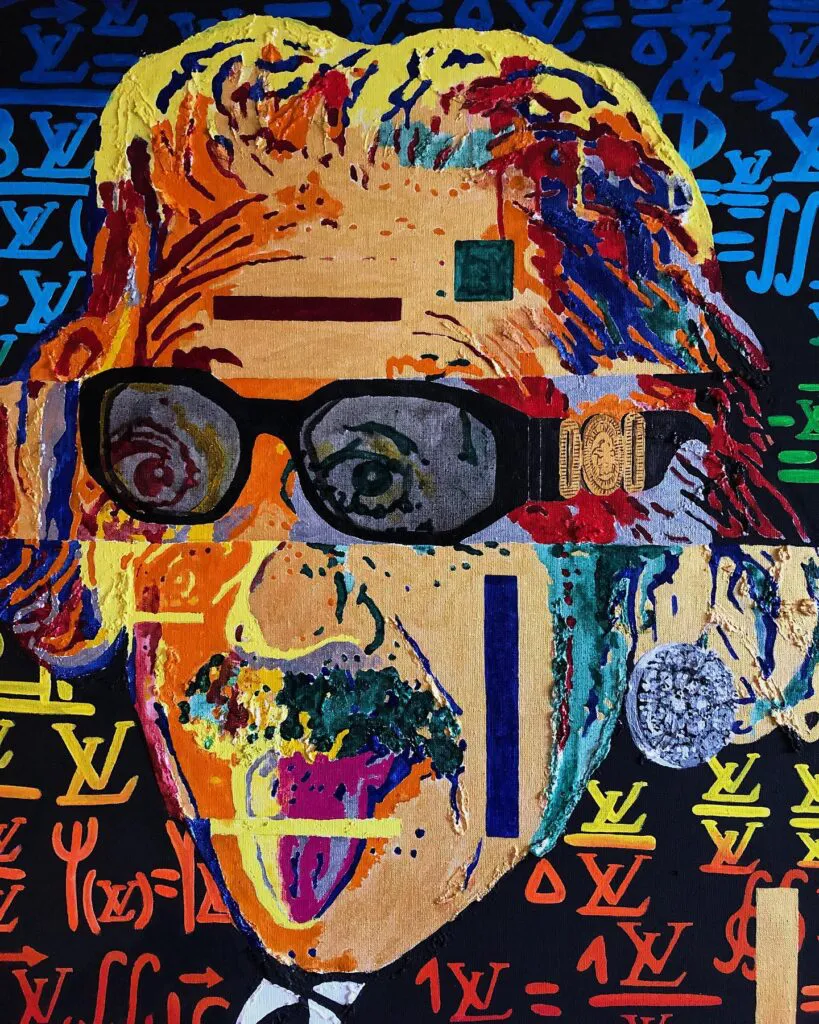 1922-2022 diptych — original pop art painting by PRAKORIN, detail 6
