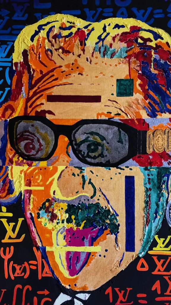 1922-2022 diptych — original pop art painting by PRAKORIN, detail 7