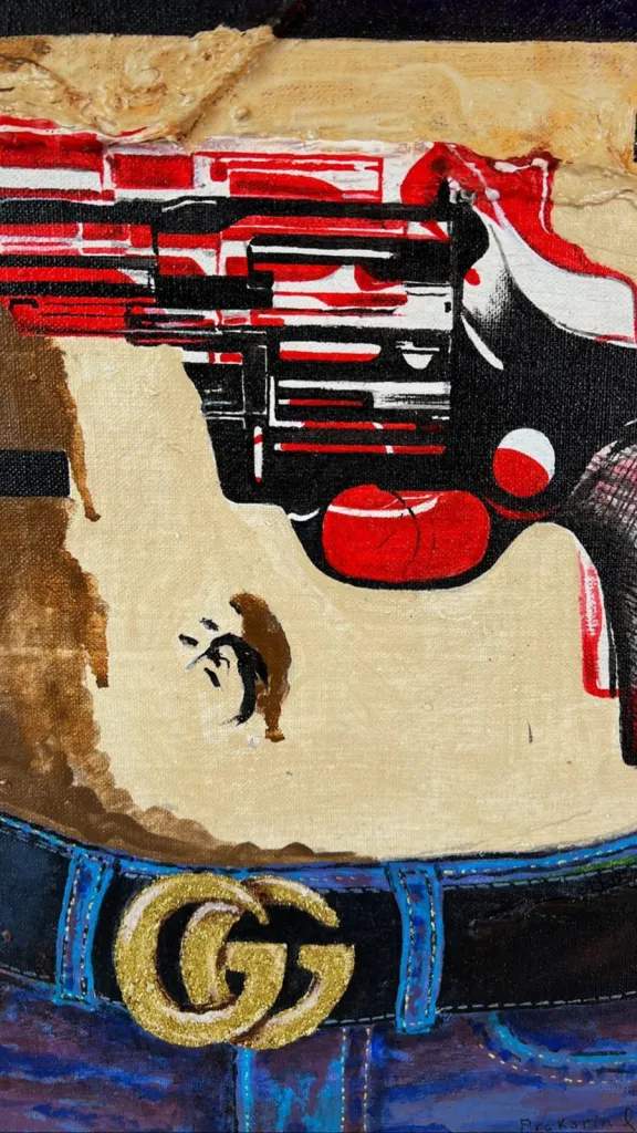 Andy Warhol's Dreams — original pop art painting by PRAKORIN, detail 11