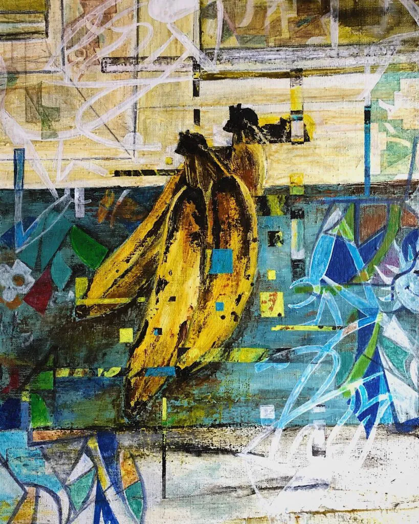 Bananas — original pop art painting by PRAKORIN