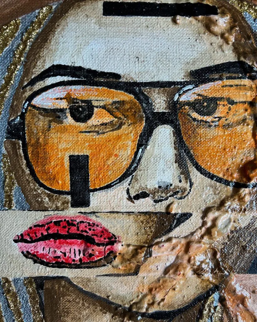 Basquiat Dreams — original pop art painting by PRAKORIN, detail 1