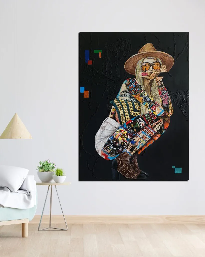 Basquiat Dreams — original pop art painting by PRAKORIN, detail 2