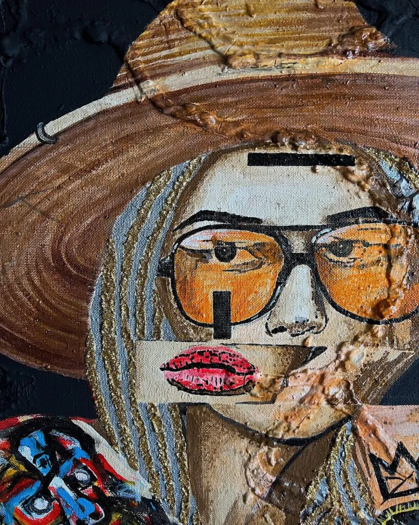 Basquiat Dreams — original pop art painting by PRAKORIN, detail 6