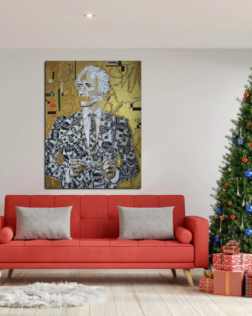 Benjamin's dream — original pop art painting by PRAKORIN, detail 1