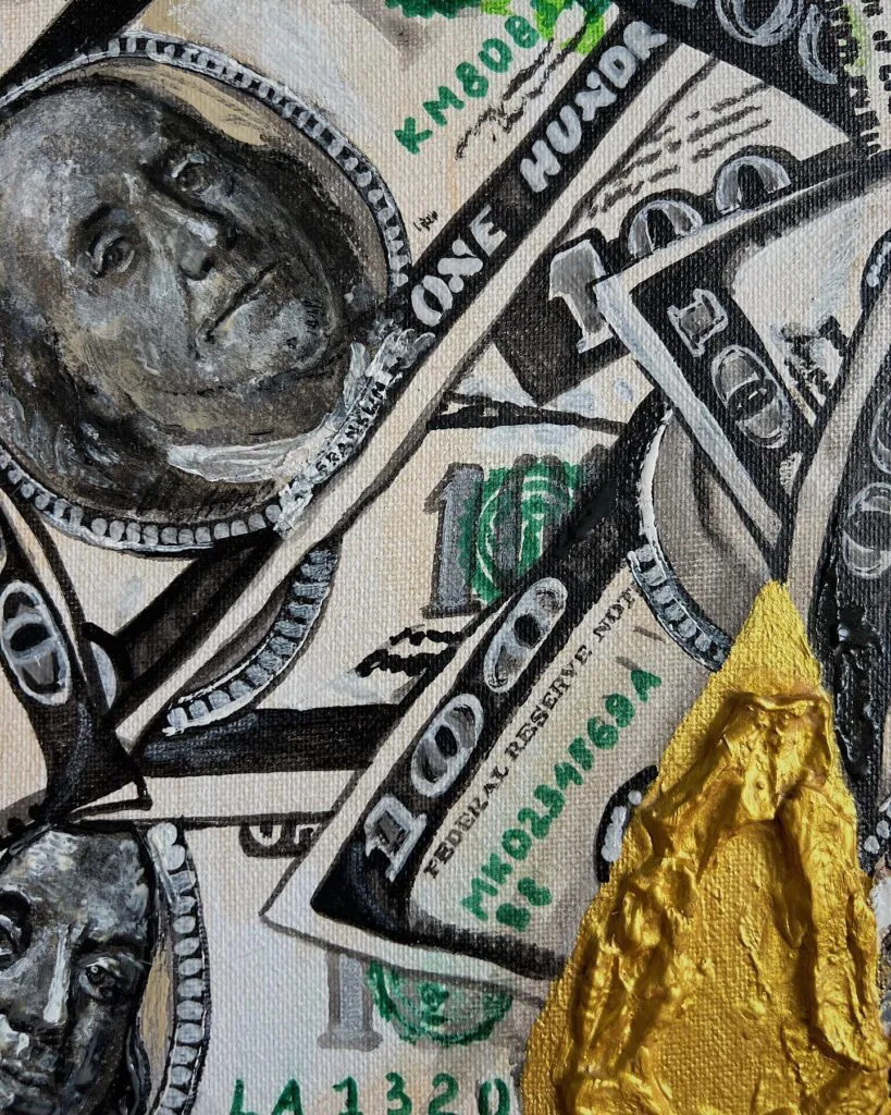 Benjamin's dream — original pop art painting by PRAKORIN, detail 2