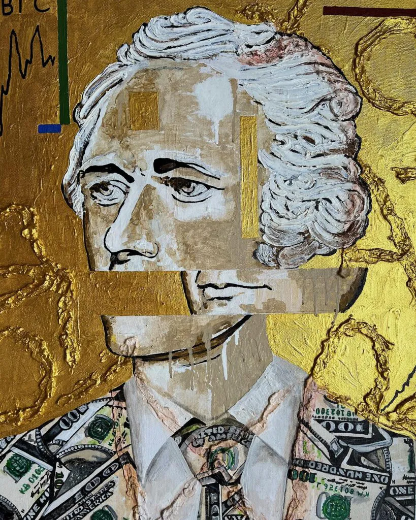 Benjamin's dream — original pop art painting by PRAKORIN, detail 3