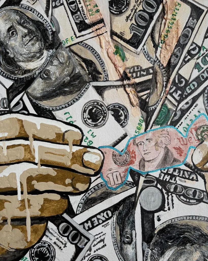 Benjamin's dream — original pop art painting by PRAKORIN, detail 4
