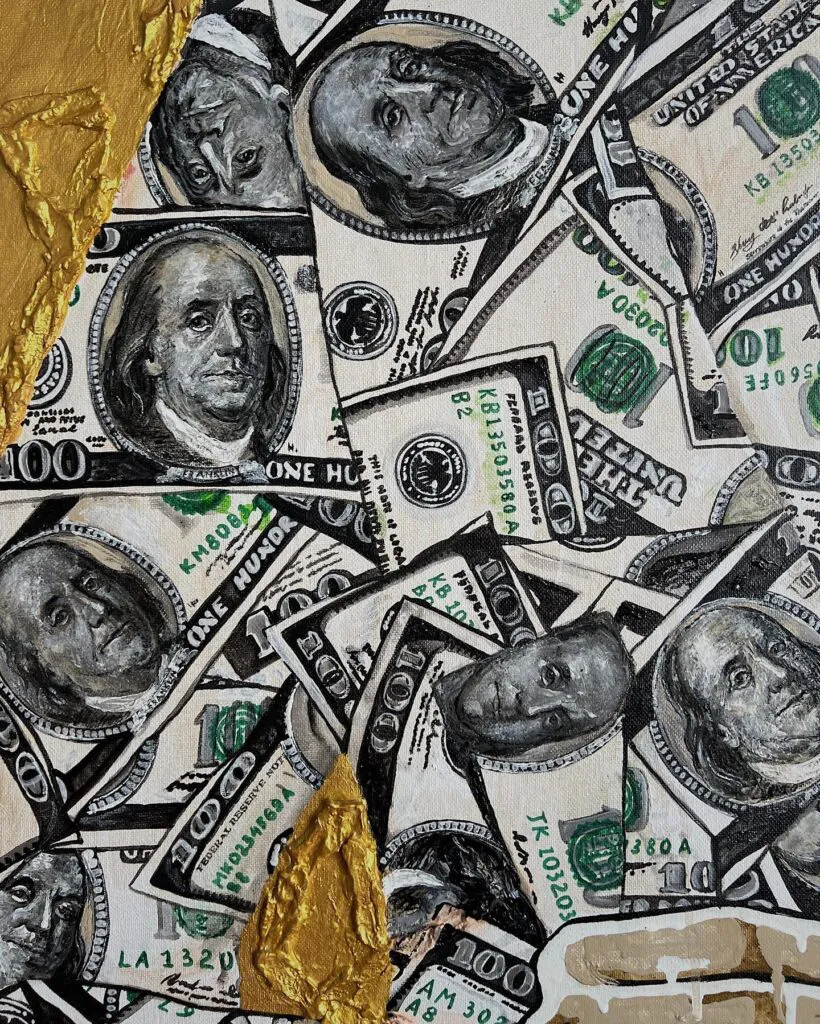 Benjamin's dream — original pop art painting by PRAKORIN, detail 5