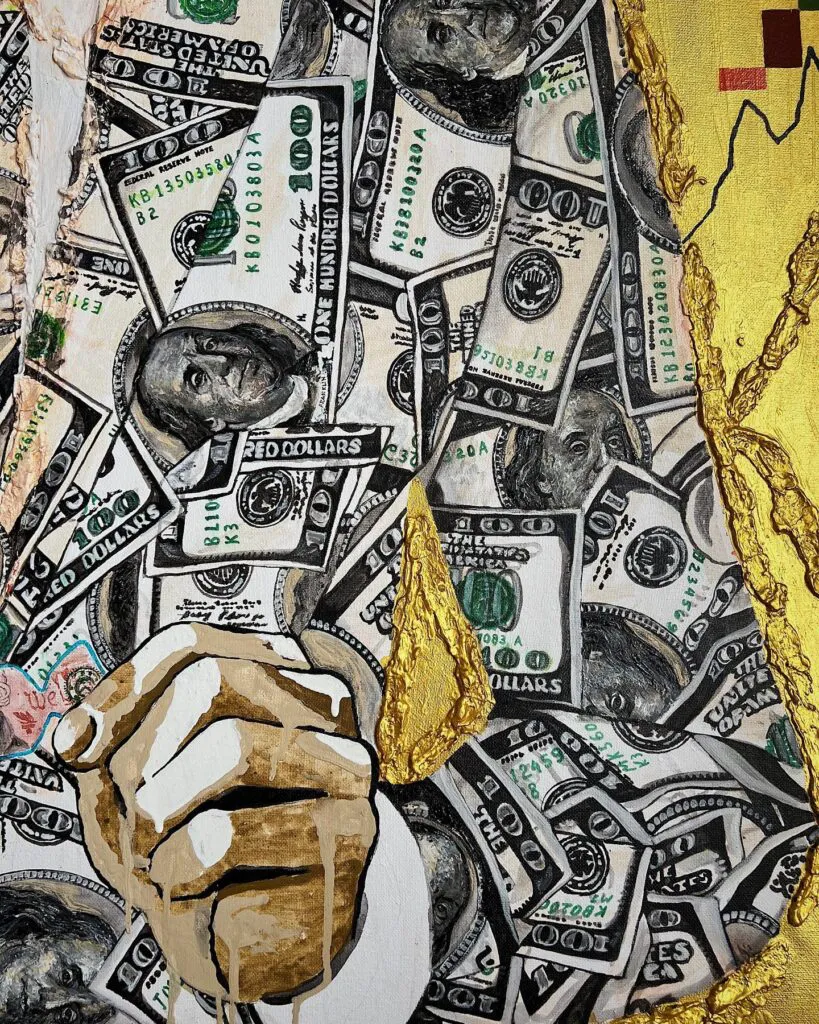 Benjamin's dream — original pop art painting by PRAKORIN, detail 6
