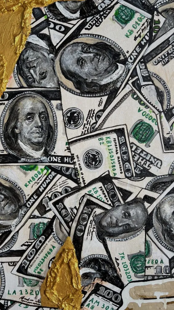 Benjamin's dream — original pop art painting by PRAKORIN, detail 7