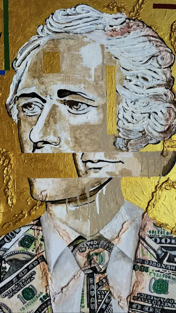 Benjamin's dream — original pop art painting by PRAKORIN, detail 8
