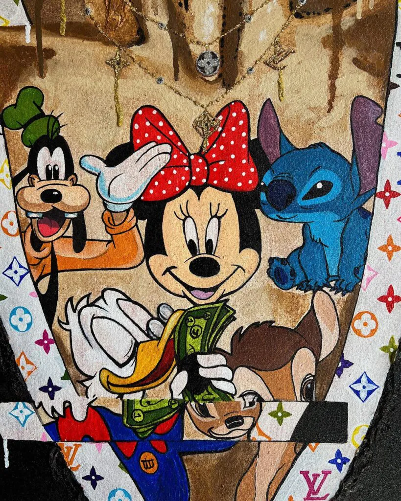 Disney Dreams — original pop art painting by PRAKORIN, detail 4