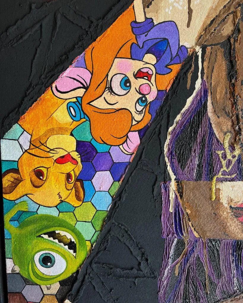 Disney Dreams — original pop art painting by PRAKORIN, detail 6