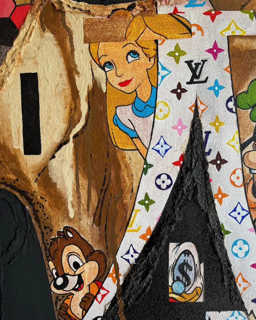 Disney Dreams — original pop art painting by PRAKORIN, detail 7