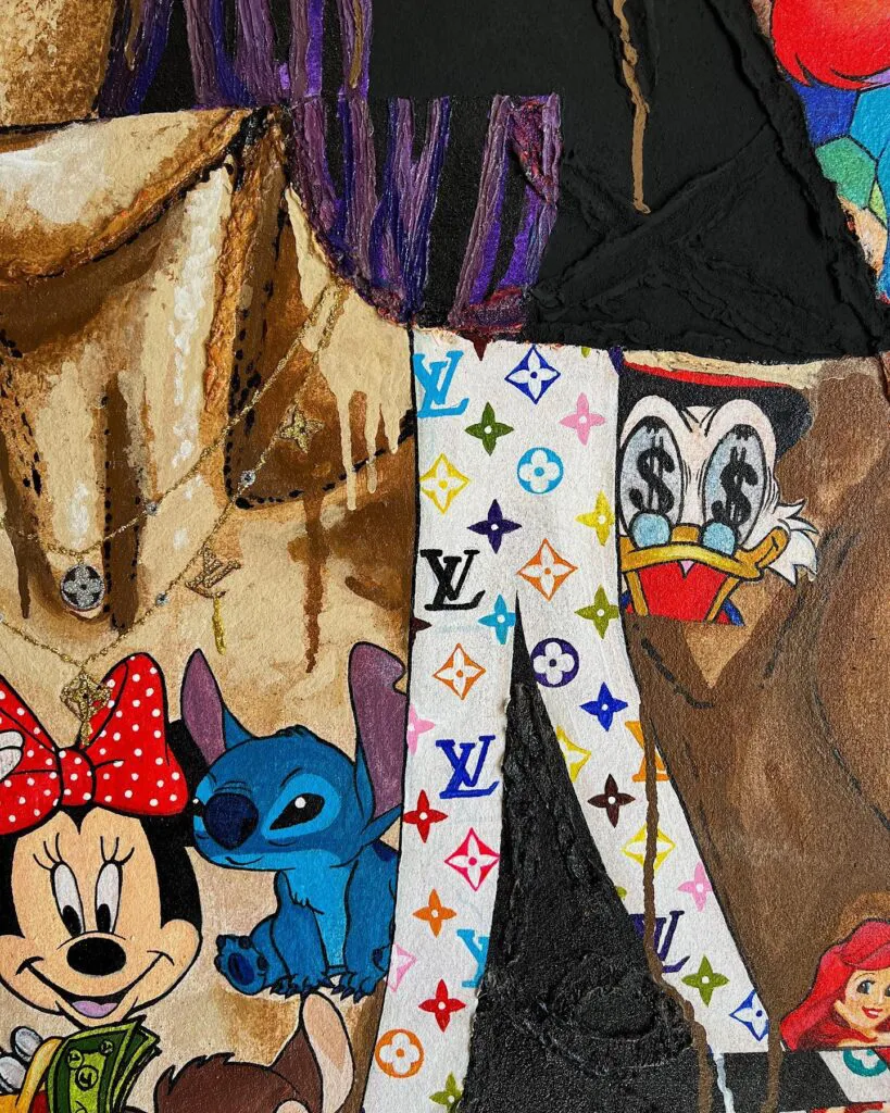 Disney Dreams — original pop art painting by PRAKORIN, detail 8