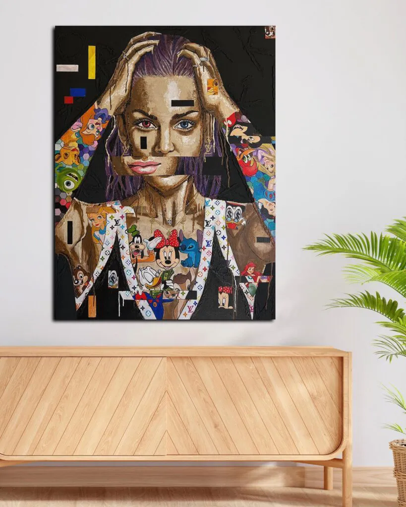 Disney Dreams — original pop art painting by PRAKORIN, detail 9