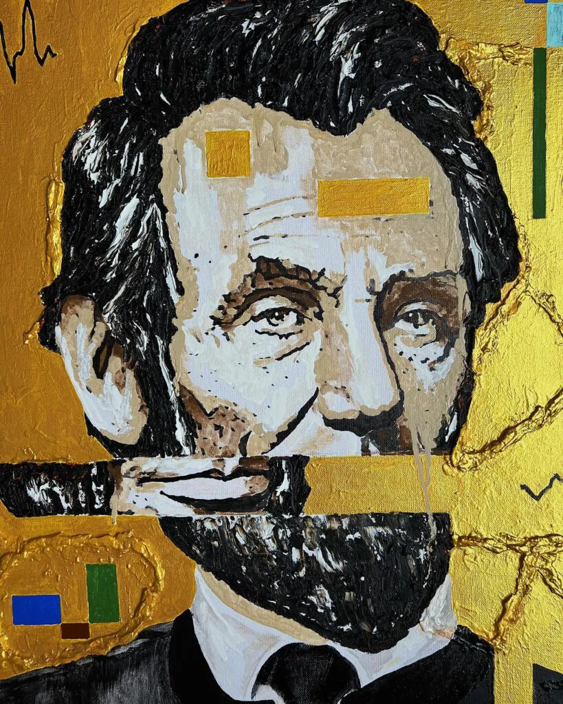 Dnipro is offices — original pop art painting by PRAKORIN, detail 2