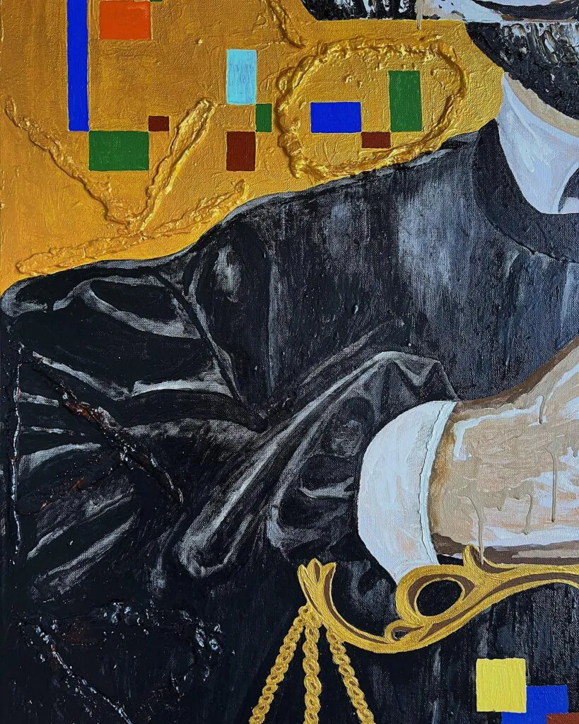 Dnipro is offices — original pop art painting by PRAKORIN, detail 3