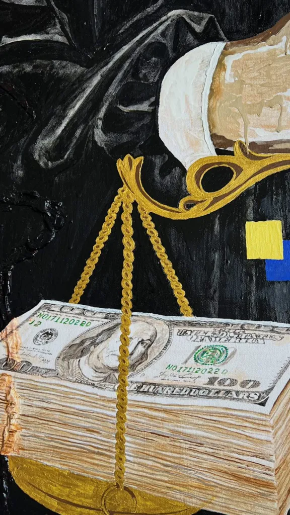 Dnipro is offices — original pop art painting by PRAKORIN, detail 9