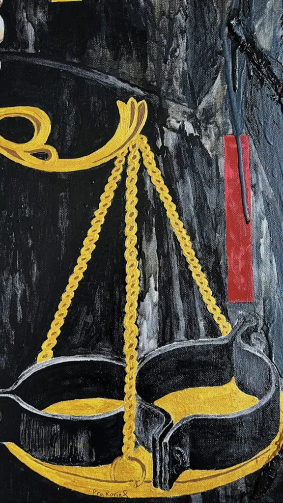 Dnipro is offices — original pop art painting by PRAKORIN, detail 10