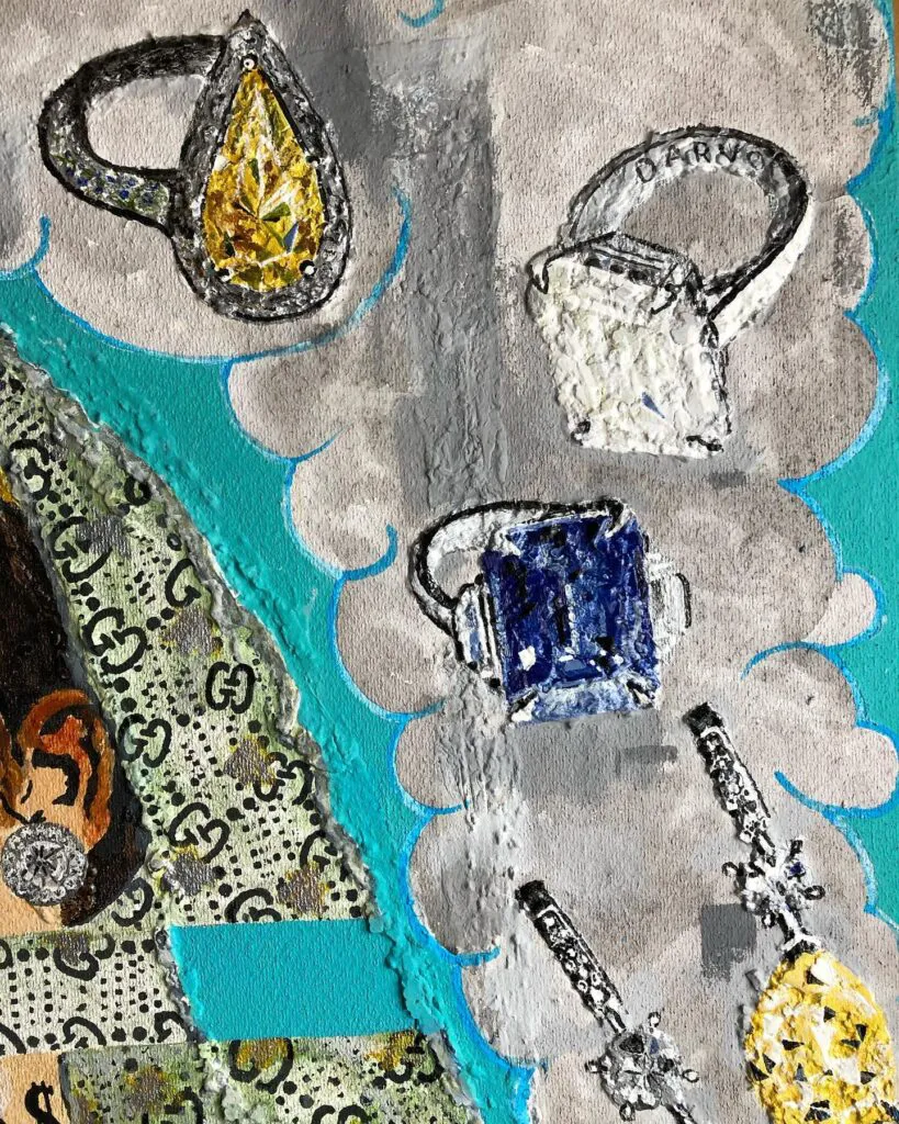 Donna Darvol — original pop art painting by PRAKORIN, detail 1