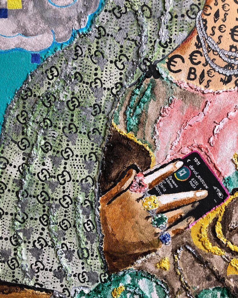 Donna Darvol — original pop art painting by PRAKORIN, detail 2