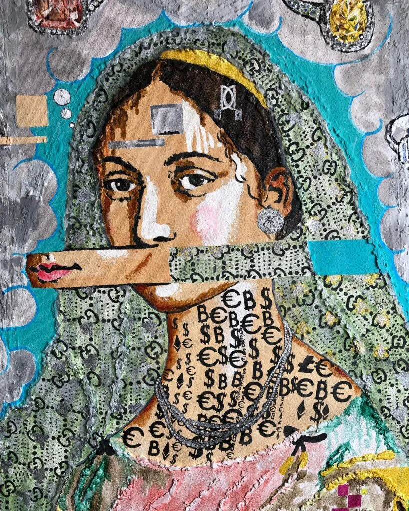 Donna Darvol — original pop art painting by PRAKORIN, detail 3