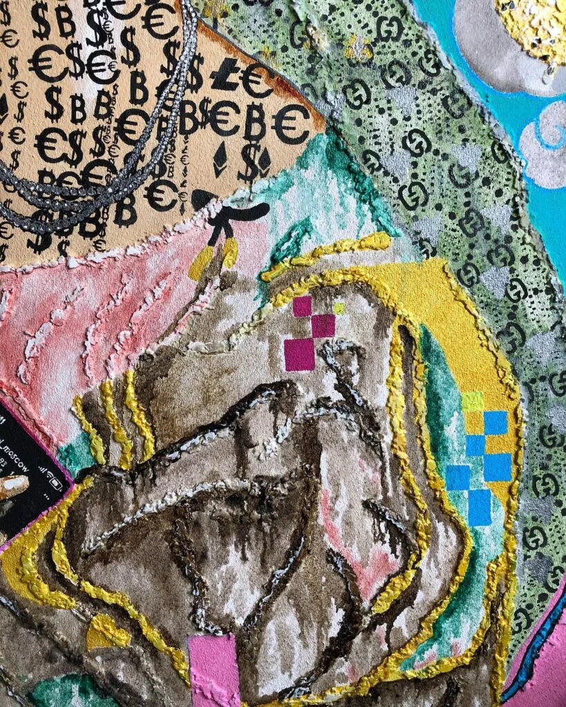 Donna Darvol — original pop art painting by PRAKORIN, detail 4