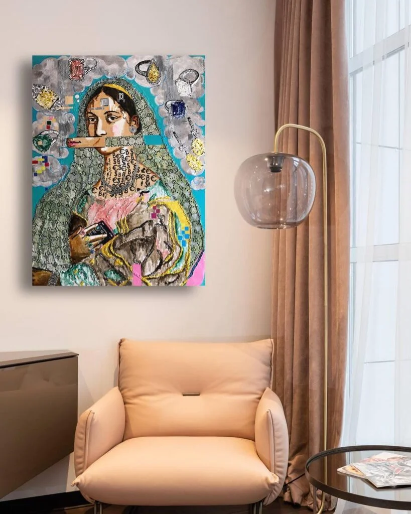 Donna Darvol — original pop art painting by PRAKORIN, detail 5