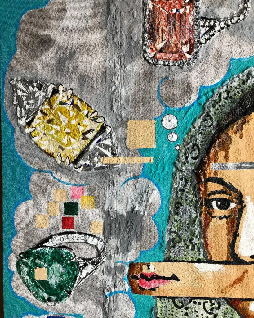 Donna Darvol — original pop art painting by PRAKORIN, detail 7
