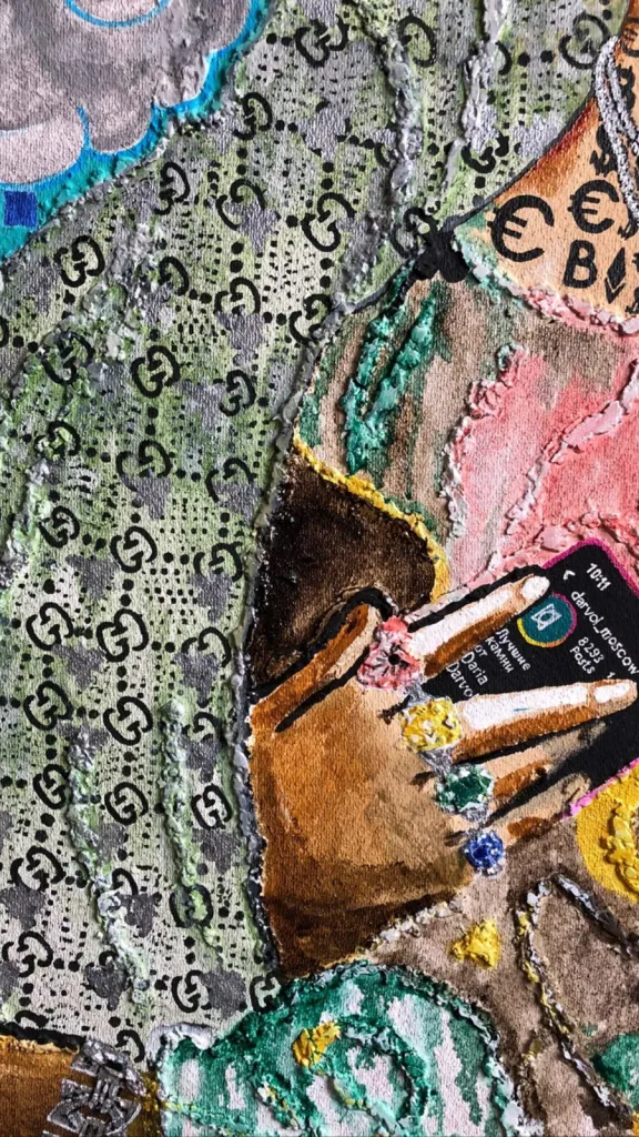 Donna Darvol — original pop art painting by PRAKORIN, detail 9