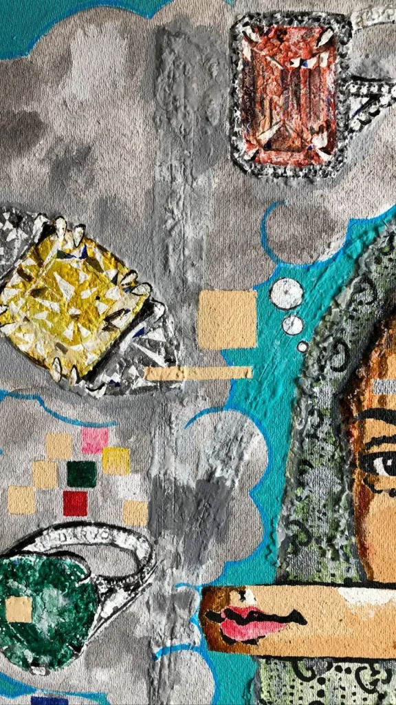 Donna Darvol — original pop art painting by PRAKORIN, detail 11