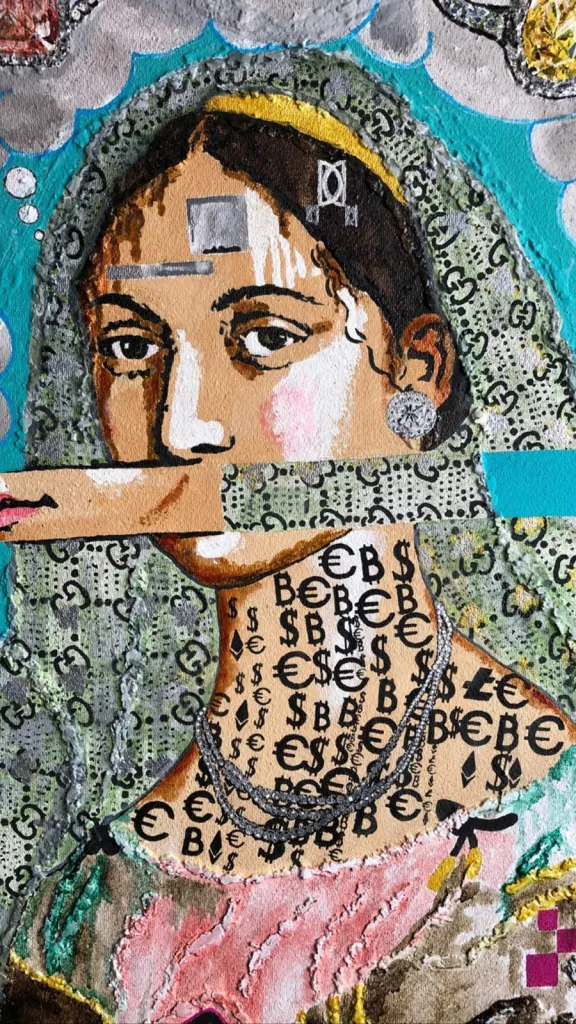 Donna Darvol — original pop art painting by PRAKORIN, detail 12