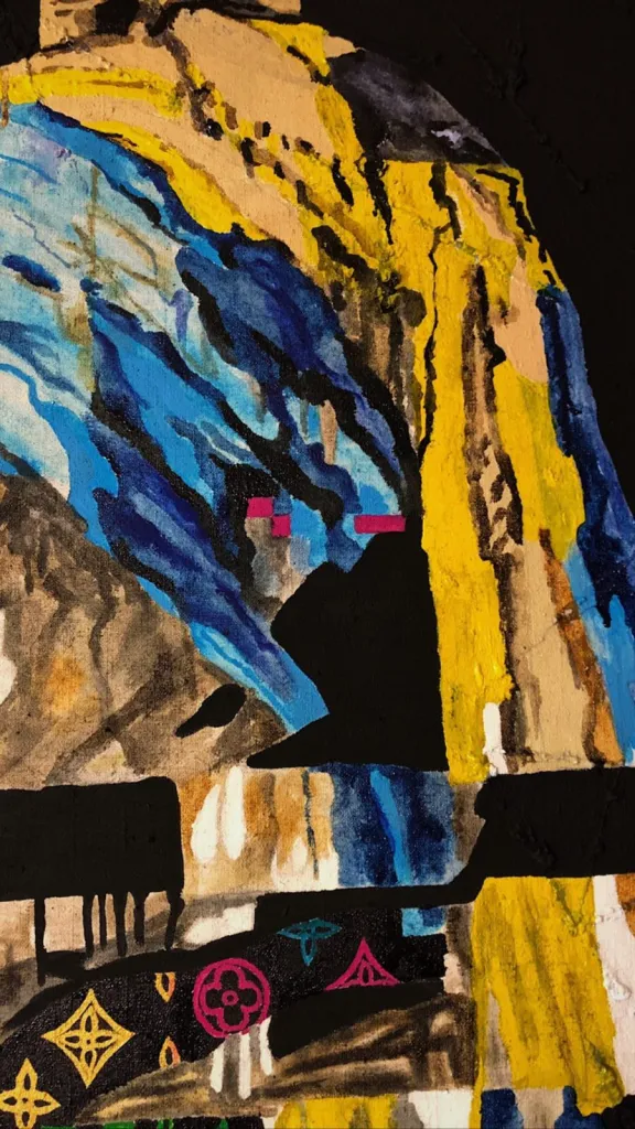 Girl with a Pearl Earring (1) — original pop art painting by PRAKORIN, detail 8