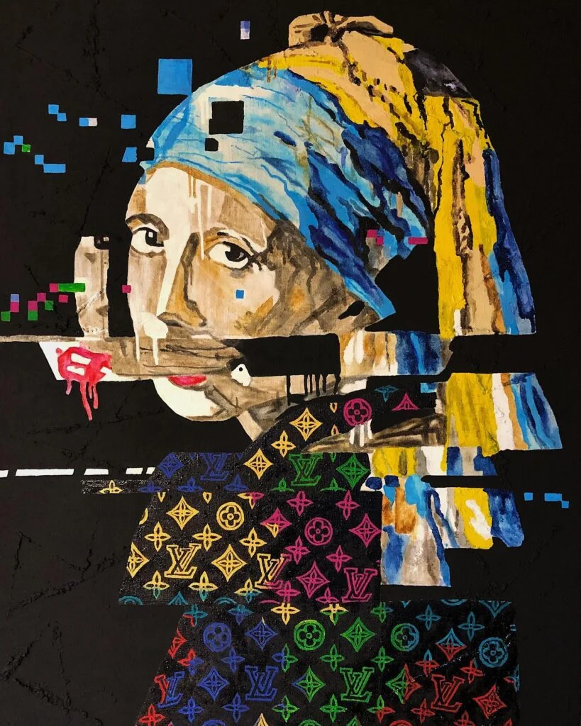 Girl with a Pearl Earring (1) — original pop art painting by PRAKORIN