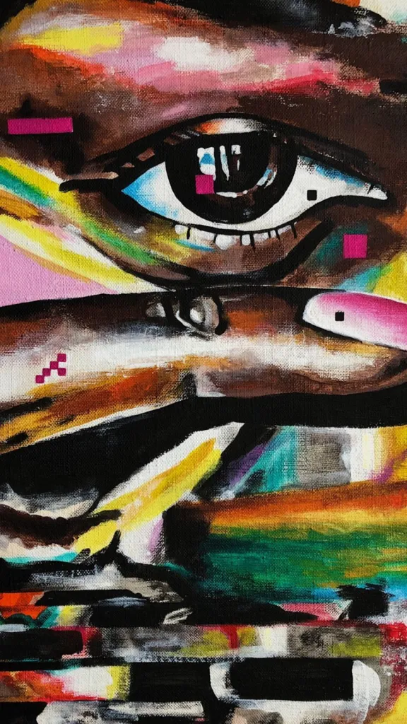 I see you — original pop art painting by PRAKORIN, detail 5