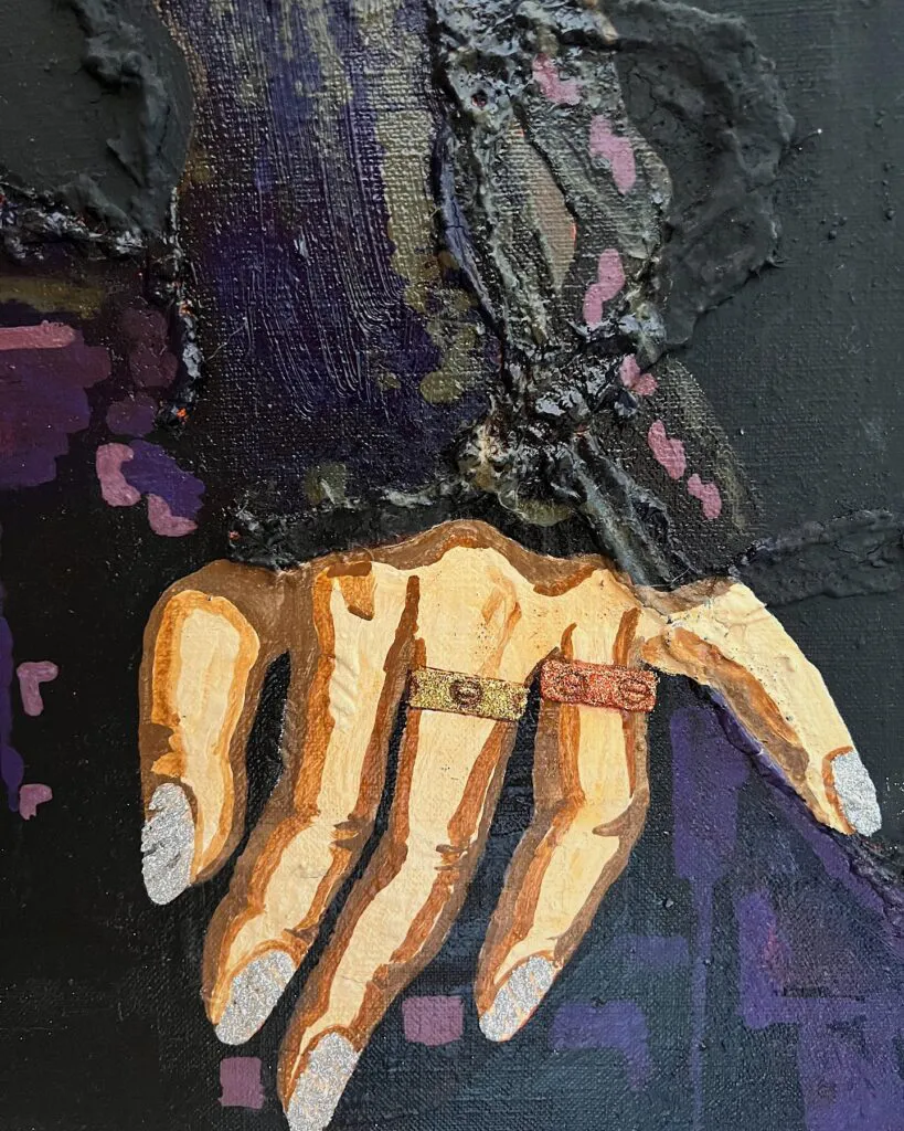 Leonardo Da Vinci Dreams — original pop art painting by PRAKORIN, detail 4