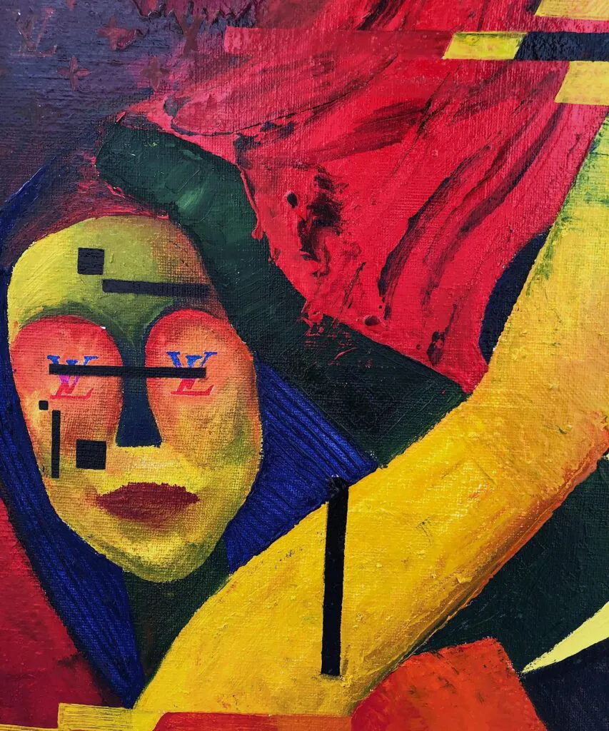LOUIS — original pop art painting by PRAKORIN, detail 2