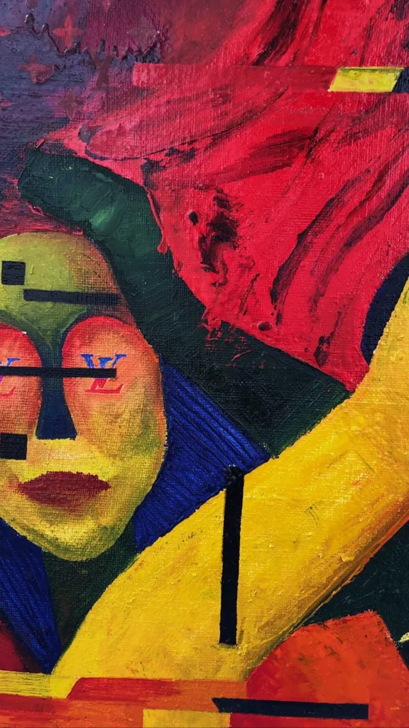 LOUIS — original pop art painting by PRAKORIN, detail 8