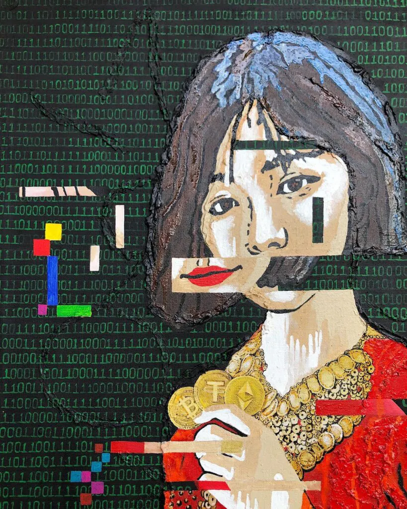 Made in China — original pop art painting by PRAKORIN, detail 1