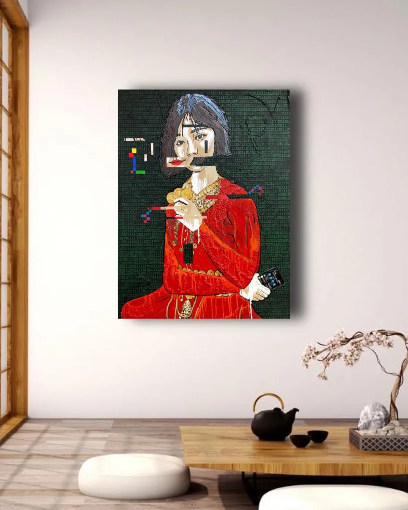 Made in China — original pop art painting by PRAKORIN, detail 3