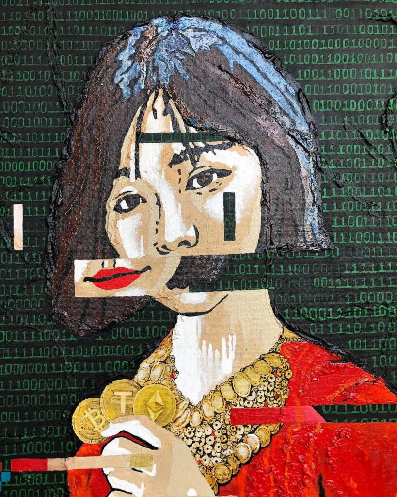 Made in China — original pop art painting by PRAKORIN, detail 4