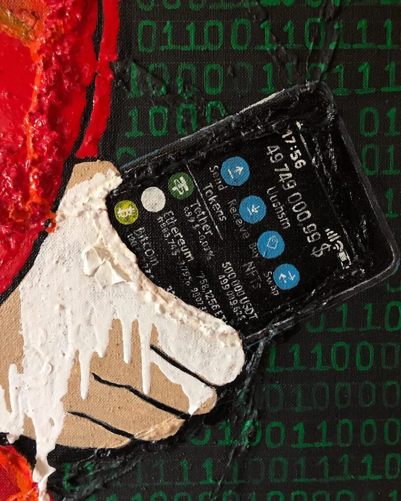 Made in China — original pop art painting by PRAKORIN, detail 6