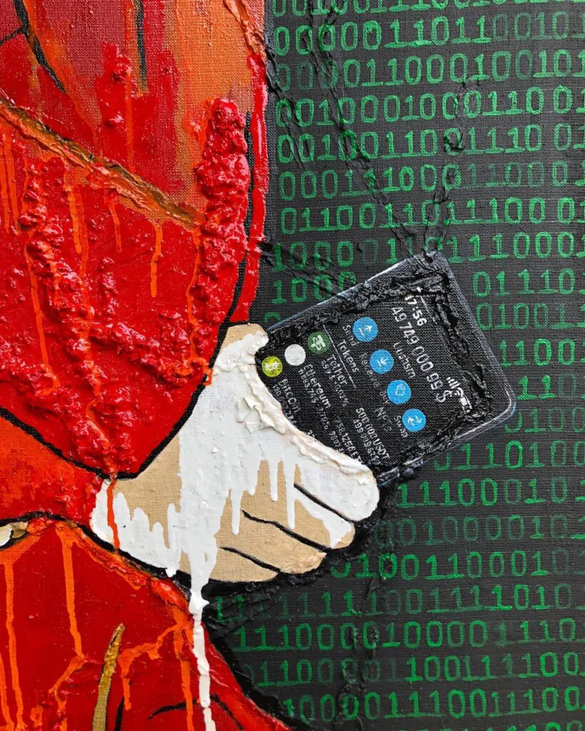 Made in China — original pop art painting by PRAKORIN, detail 7