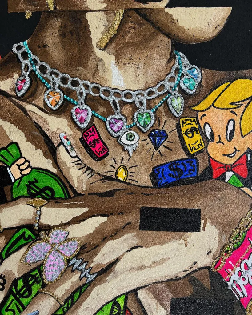 Monopoly Dreams — original pop art painting by PRAKORIN, detail 9