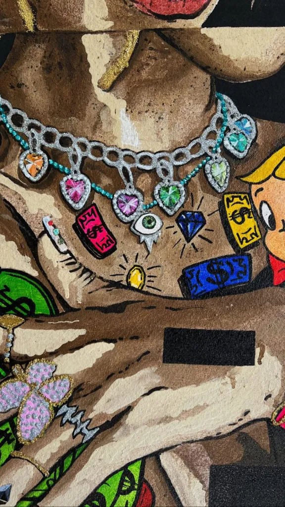 Monopoly Dreams — original pop art painting by PRAKORIN, detail 10