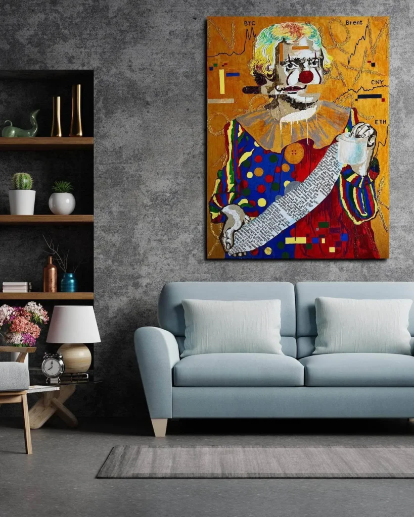 nosreffeJ samohT — original pop art painting by PRAKORIN, detail 1