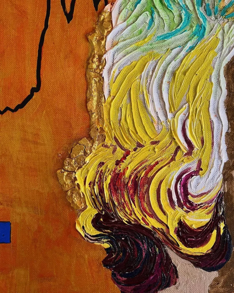 nosreffeJ samohT — original pop art painting by PRAKORIN, detail 2