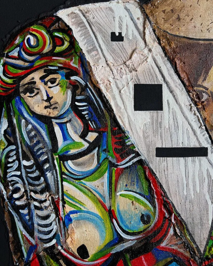 Picasso Dreams — original pop art painting by PRAKORIN, detail 1